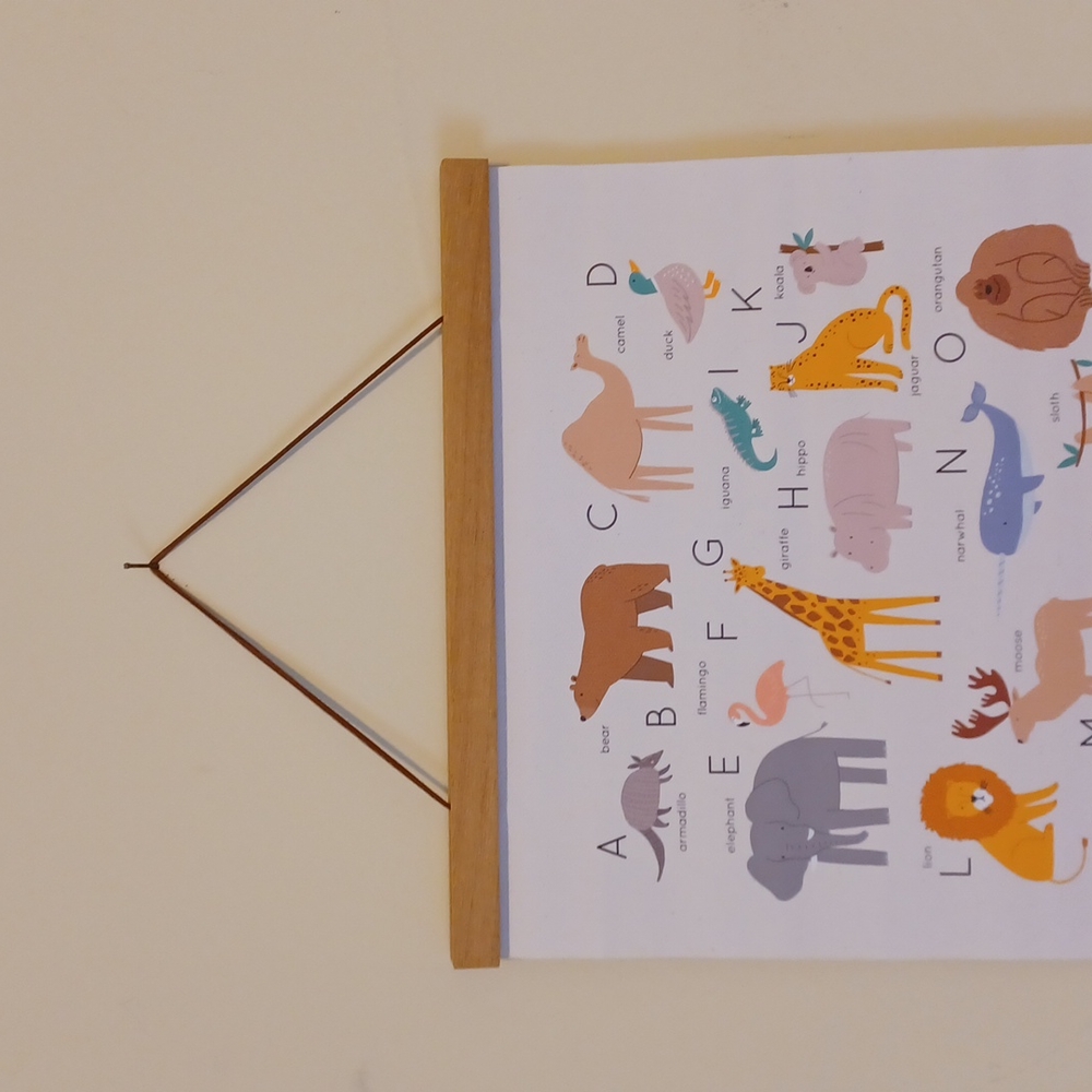 Kids Animal Safari Woodland Alphabet Nursery Bedroom Wall Art Decor Canv…